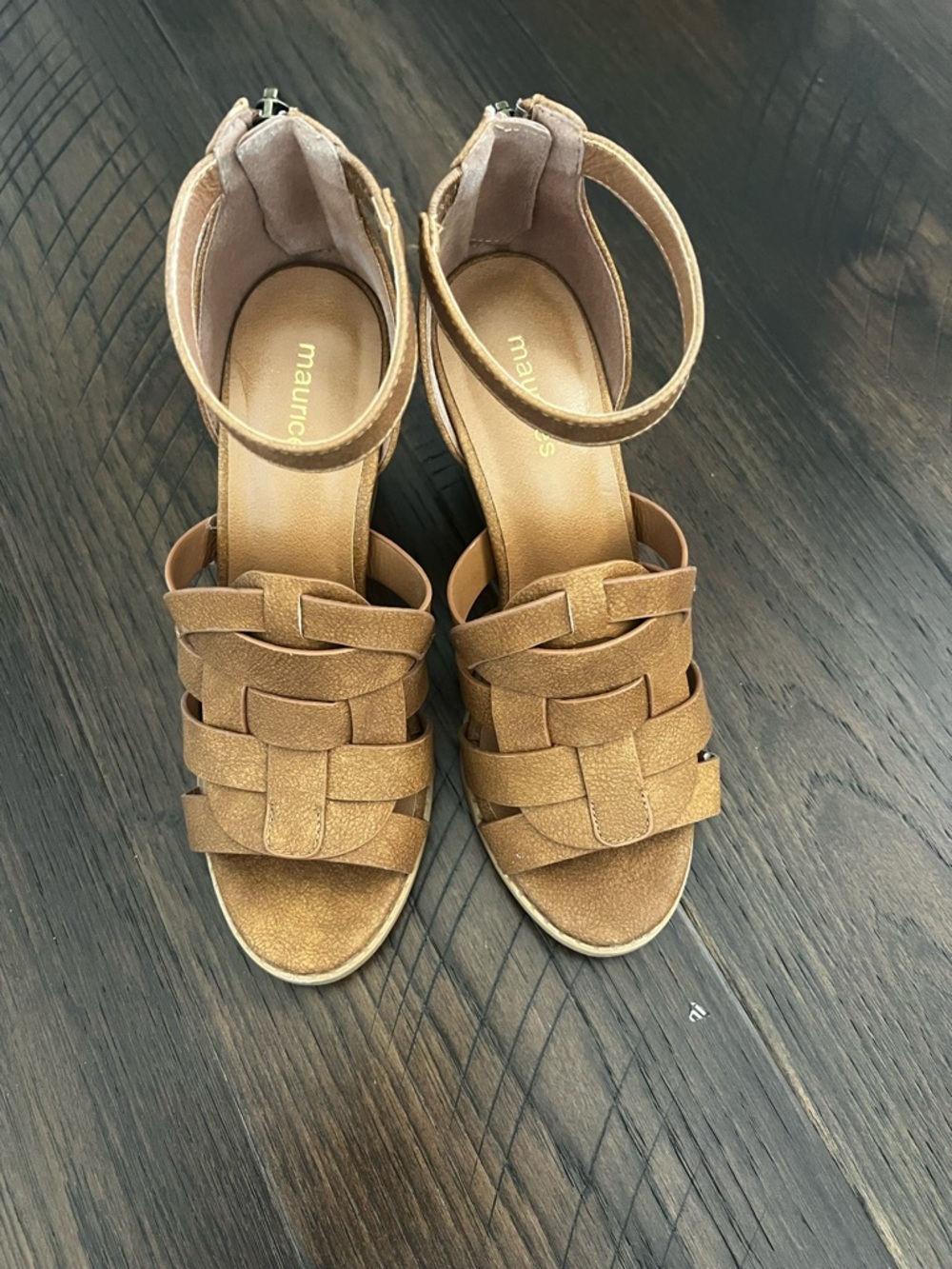 Maurices brandy medallion block heel